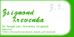 zsigmond krevenka business card